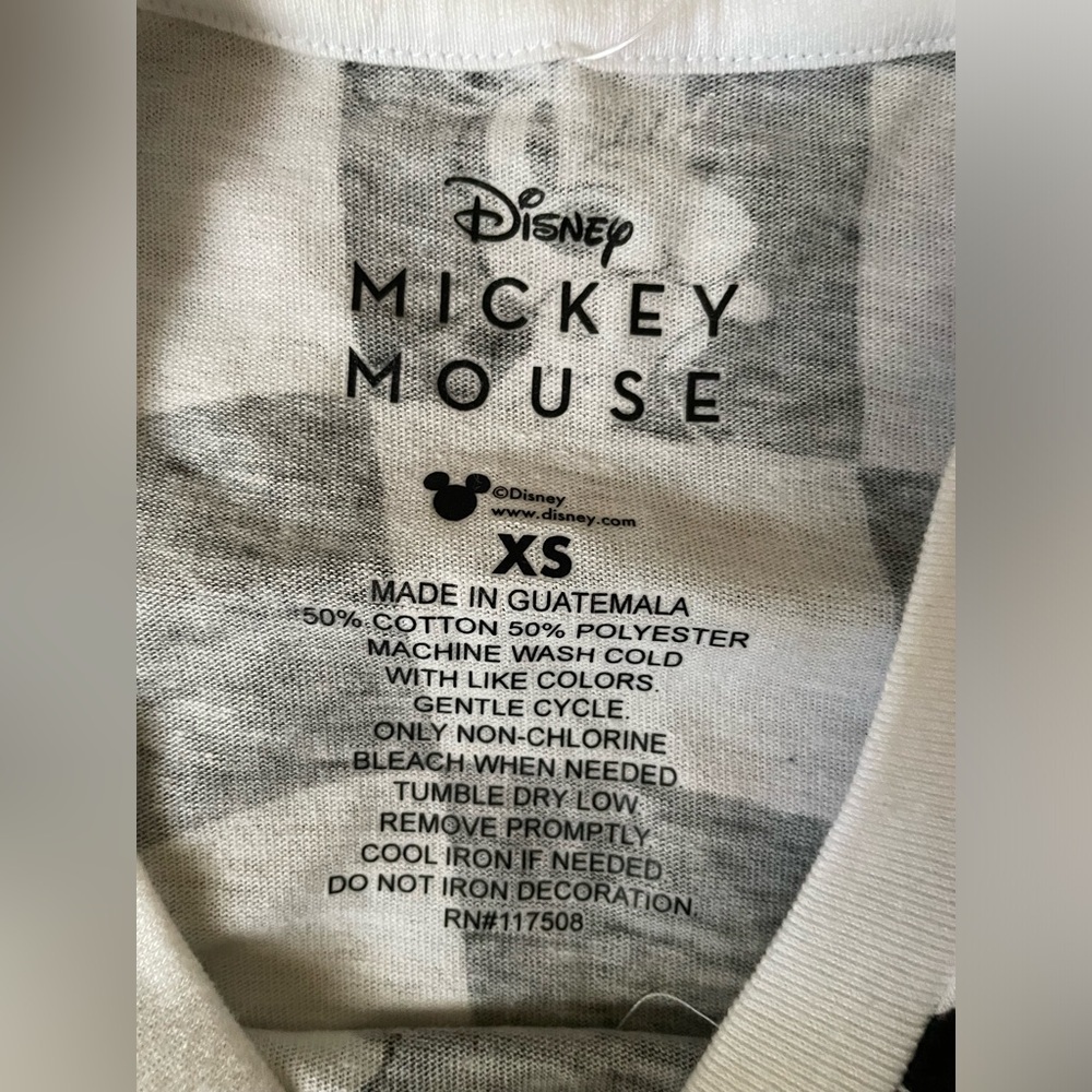Disney Mickey Mouse Gray and White Checkered Tee - Picture 9 of 10